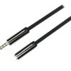 DELTACO Lydkabel, 3,5mm han - hun, 1m