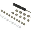 DELTACO Kit med skruer til chassie/FDD/HDD + spacer til bundkort, 10/50-pack