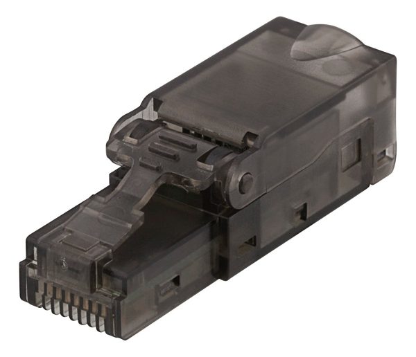 DELTACO RJ45 plug Cat6A, unshielded, tool-less, grey