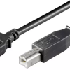 MicroConnect USB2.0 A-B 3m M-M, BLACK, USBAB3B, 3 m, USB A, USB B
