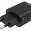 DELTACO USB-C wall charger, 1x USB-C PD, 20 W, black