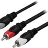 DELTACO Lydkabel, 3,5mm han - 2xRCA han 3m