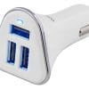 DELTACO car charger, 5,2A, 3xUSB Type A, 12-24V DC input, white/silver
