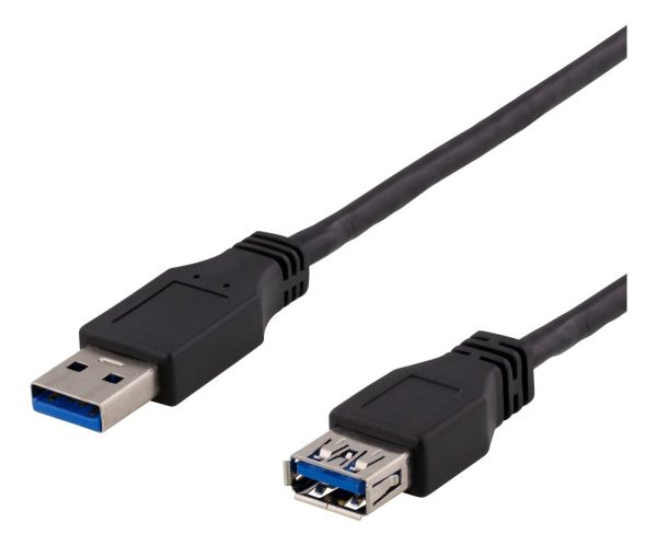 DELTACO USB 3.1 Gen1 Extension cable, 2m, USB-A male to USB-A female,