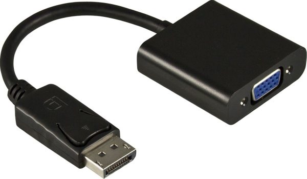 DELTACO DisplayPort til VGA-adapter, 20- pin han - 15-pin hun, 0