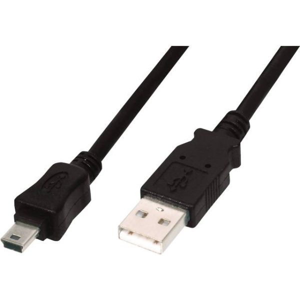 USB A - Mini USB B 5P 3m M-M, 3m USB A - mini B m/m, 3 m, USB A, Mini-USB B, 2.0, Male/Male, Black