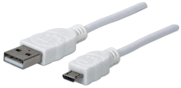 USB-A - MicroUSB Cable 1m Polybag, white