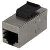 DELTACO Cat6 Keystone coupler, shielded, 2xRJ45, plastic, 180, metal