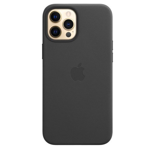 iPhone 12/12 Pro Leather Mag back cover, Black