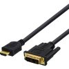 DELTACO HDMI to DVI cable, 2m, Full HD, black
