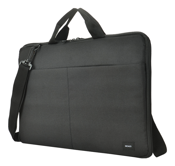 Recycled 15.6-16" Laptop sleeve, handles, strap, black