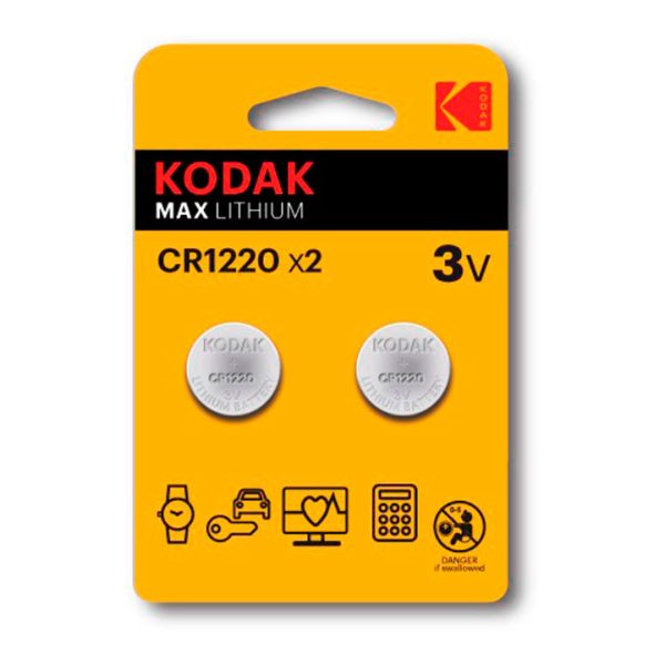 Kodak Max Lithium 3V CR1220, 2 pcs