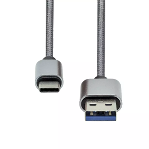 USB-C to USB A 3.0 cable 1M , Silver braiding