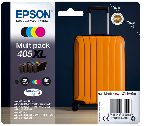 Epson 405XL DURABrite Ultra blækpatron 1 stk Original Højt (XL) udbytte Sort, Blå, Magenta, Gul