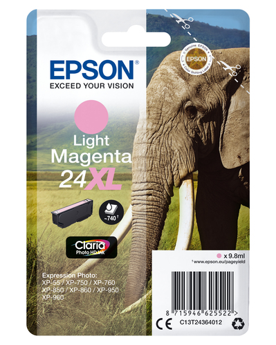 Epson Elephant C13T24364022 blækpatron 1 stk Original Lys magenta