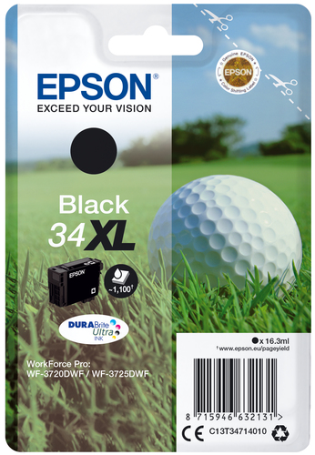 Epson Golf ball 34XL golfbold DURABrite Ultra enkeltpakke sort blæk