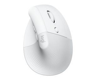 Logitech Lift for Business - Lodret mus - ergonomisk - 6 knapper - trådløs - Bluetooth, 2.4 GHz - Logitech Logi Bolt USB-modtager - off-white