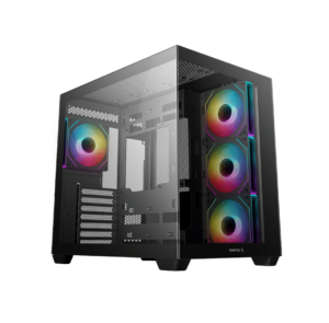 DeepCool CG530U 4F - Kabinet - Sort - Mid tower, ATX, sidepanel med vindue (hærdet glas), USB/Lyd