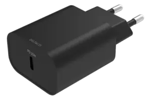 DELTACO USB-C wall charger, 1x USBC PD, 20 W, black