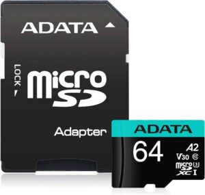 A-DATA 64GB UHS-I Class 10 microSDXC Memory Card m. Adapter
