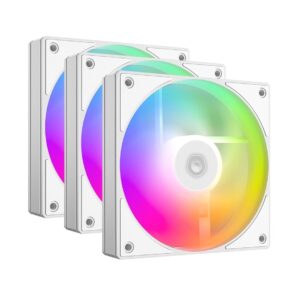 ID-Cooling AS-120-ARGB-W TRIO - Kabinet køler - 120mm - Hvid med RGB - 27 dBA