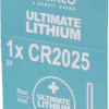 Ultimate Lithium battery, 3V, CR2025 button cell, 1-pack