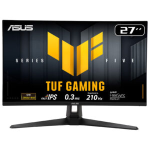 ASUS TUF Gaming VG27AQ5A - LED-skærm - gaming - 27"" - 2560 x 1440 QHD @ 210 Hz - Fast IPS - 300 cd/m² - 1300:1 - HDR10 - 0.3 ms - 2xHDMI, DisplayPort - højtalere - sort