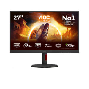 AOC Gaming Q27G4SRU - LED-skærm - gaming - 27"" - 2560 x 1440 QHD @ 320 Hz - Fast IPS - 400 cd/m² - 1000:1 - DisplayHDR 400 - 0.3 ms - 2xHDMI, DisplayPort - sort, rød