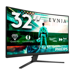 Philips Evnia 3000 32M2C3500L - LED-skærm - gaming - kurvet - 32"" (31.5"" til at se) - 2560 x 1440 QHD @ 180 Hz - Fast VA - 300 cd/m² - 3500:1 - HDR10 - 0.5 ms - 2xHDMI, DisplayPort - brunsort - Billede 5