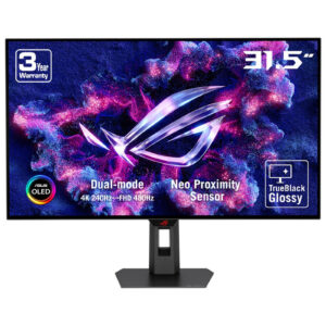 ASUS ROG Strix XG32UCWMG - OLED-monitor - gaming - USB - 32"" (31.5"" til at se) - 3840 x 2160 4K @ 240 Hz - 1300 cd/m² - 15000000:1 - DisplayHDR 400 True Black - 0.03 ms - 2xHDMI, DisplayPort, USB-C - sort