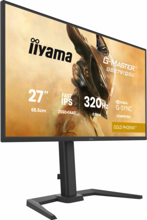 iiyama G-MASTER Gold Phoenix GB2791QSU-B1 - LED-skærm - gaming - 27"" - 2560 x 1440 WQHD @ 320 Hz - Fast IPS - 350 cd/m² - 1000:1 - HDR10 - 0.6 ms - 2xHDMI, DisplayPort - højtalere - mat sort - Billede 3