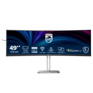 Philips 49B2U5900C - LED-skærm - kurvet - 49"" (48.8"" til at se) - 5120 x 1440 Dual Quad HD @ 75 Hz - VA - 400 cd/m² - 3000:1 - DisplayHDR 400 - 2xHDMI, DisplayPort, USB-C - højtalere - sølv, brunsort