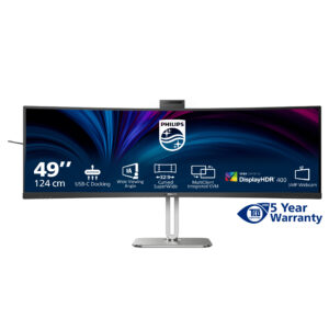 Philips 49B2U5900CH - 5000 Series - LED-skærm - kurvet - USB - 49"" (48.8"" til at se) - 5120 x 1440 Dual Quad HD @ 75 Hz - VA - 400 cd/m² - 3000:1 - DisplayHDR 400 - 4 ms - 2xHDMI, DisplayPort, USB-C - højtalere - sort - Billede 3