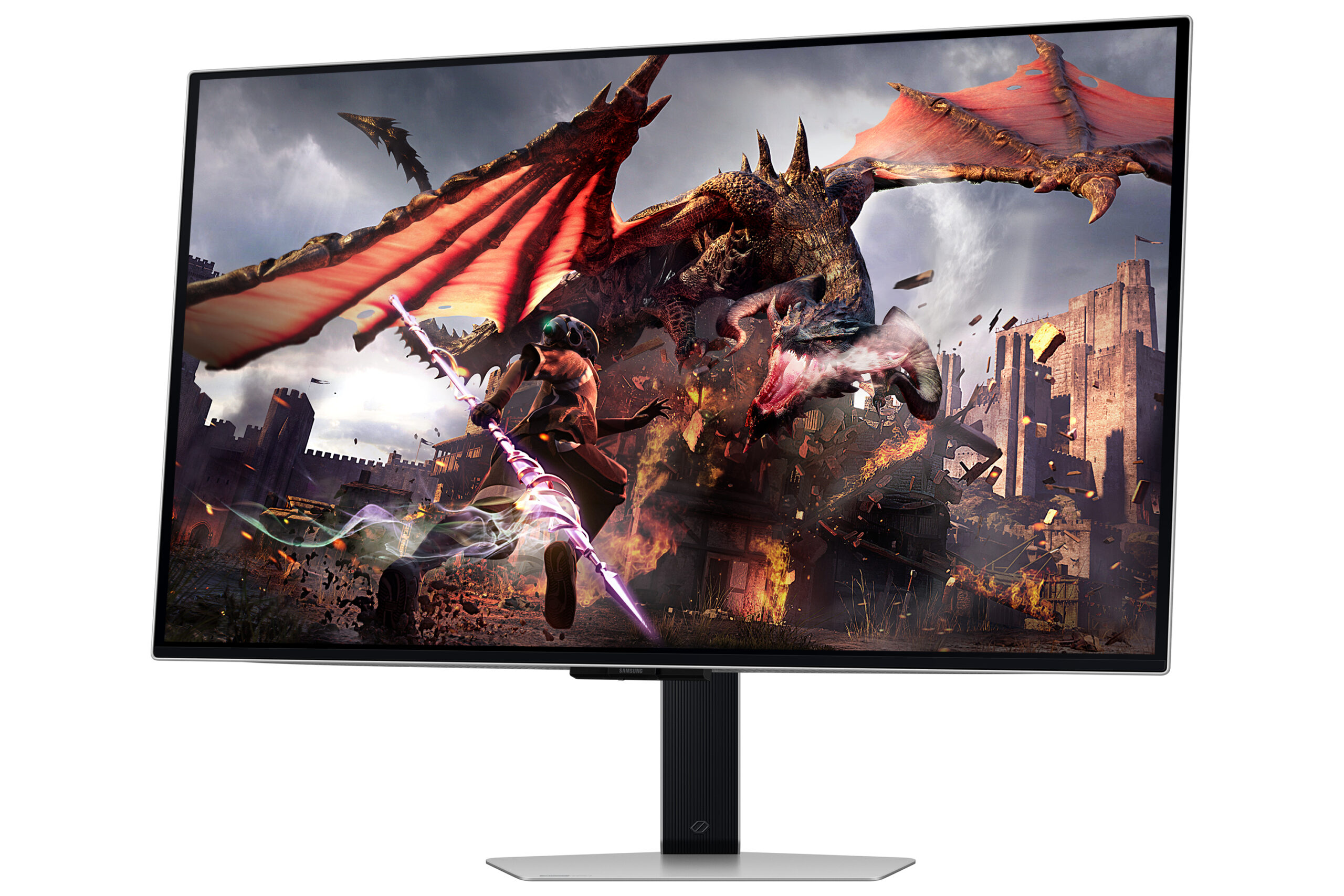 Samsung Odyssey OLED G8 S32DG802SU - OLED-monitor - Smart - gaming - 32"" - 3840 x 2160 4K @ 240 Hz - 250 cd/m² - 1000000:1 - 0.03 ms - 2xHDMI, DisplayPort - højtalere - sølv - Billede 5