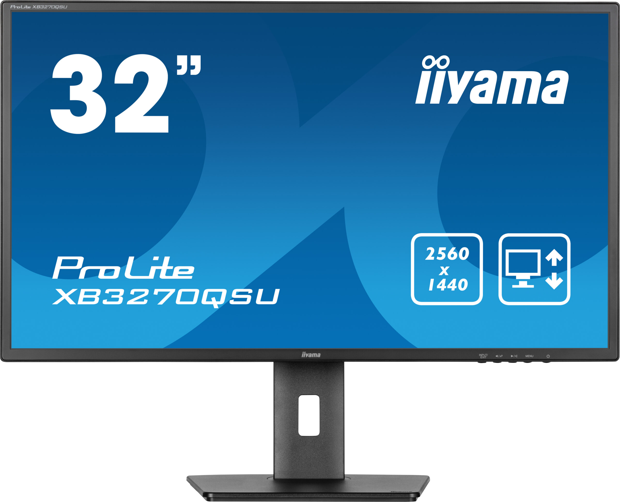 iiyama ProLite XB3270QSU-B1 - LED-skærm - 32"" (31.5"" til at se) - 2560 x 1440 WQHD @ 100 Hz - IPS - 250 cd/m² - 1200:1 - 3 ms - HDMI, DisplayPort - højtalere - mat sort - Billede 2