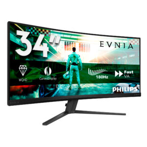 Philips Evnia 3000 34M2C3500L - LED-skærm - gaming - kurvet - 34"" - 3440 x 1440 WQHD @ 180 Hz - Fast VA - 300 cd/m² - 4000:1 - HDR10 - 1 ms - 2xHDMI, DisplayPort - brunsort - Billede 3