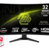 MSI MAG 325CQF - LED-skærm - gaming - kurvet - 32"" (31.5"" til at se) - 2560 x 1440 WQHD @ 180 Hz - Rapid VA - 300 cd/m² - 3500:1 - 0.5 ms - 2xHDMI, DisplayPort, USB-C - sort
