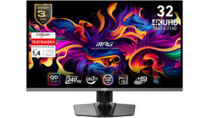 MSI MPG 321URXDE QD-OLED - OLED-monitor - gaming - 31.5"" - 3820 x 2160 4K @ 240 Hz - 1000 cd/m² - 1500000:1 - DisplayHDR 400 True Black - 0.03 ms - 2xHDMI, DisplayPort, USB-C - sort