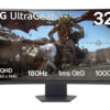 LG UltraGear 32GS60QC-B - LED-skærm - gaming - kurvet - 32"" - 2560 x 1440 QHD @ 180 Hz - VA - 300 cd/m² - 3000:1 - HDR10 - 1 ms - 2xHDMI, DisplayPort