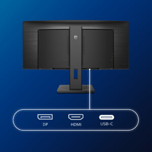 Philips B Line 346B1C - LED-skærm - kurvet - 34"" - 3440 x 1440 UWQHD @ 100 Hz - VA - 300 cd/m² - 3000:1 - 5 ms - HDMI, DisplayPort, USB-C - højtalere - sort struktur - Billede 3