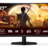 AOC Gaming C27G42E - LED-skærm - gaming - kurvet - 27"" - 1920 x 1080 Full HD (1080p) @ 180 Hz - Fast VA - 300 cd/m² - 3000:1 - HDR10 - 0.5 ms - 2xHDMI, DisplayPort - højtalere - sort, rød