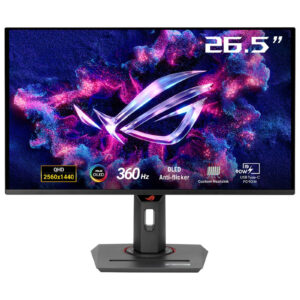 ASUS ROG Strix OLED XG27ACDNG - OLED-monitor - gaming - 27"" (26.5"" til at se) - 2560 x 1440 QHD @ 360 Hz - 1000 cd/m² - 1500000:1 - DisplayHDR 400 - 0.03 ms - 2xHDMI, DisplayPort, USB-C - sort