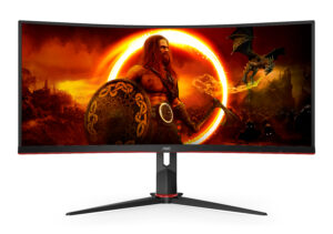 AOC Gaming CU34G2XP/BK - LED-skærm - gaming - kurvet - 34"" - 3440 x 1440 WQHD @ 180 Hz - VA - 4000:1 - DisplayHDR 400 - 1 ms - 2xHDMI, 2xDisplayPort - sort - Billede 3