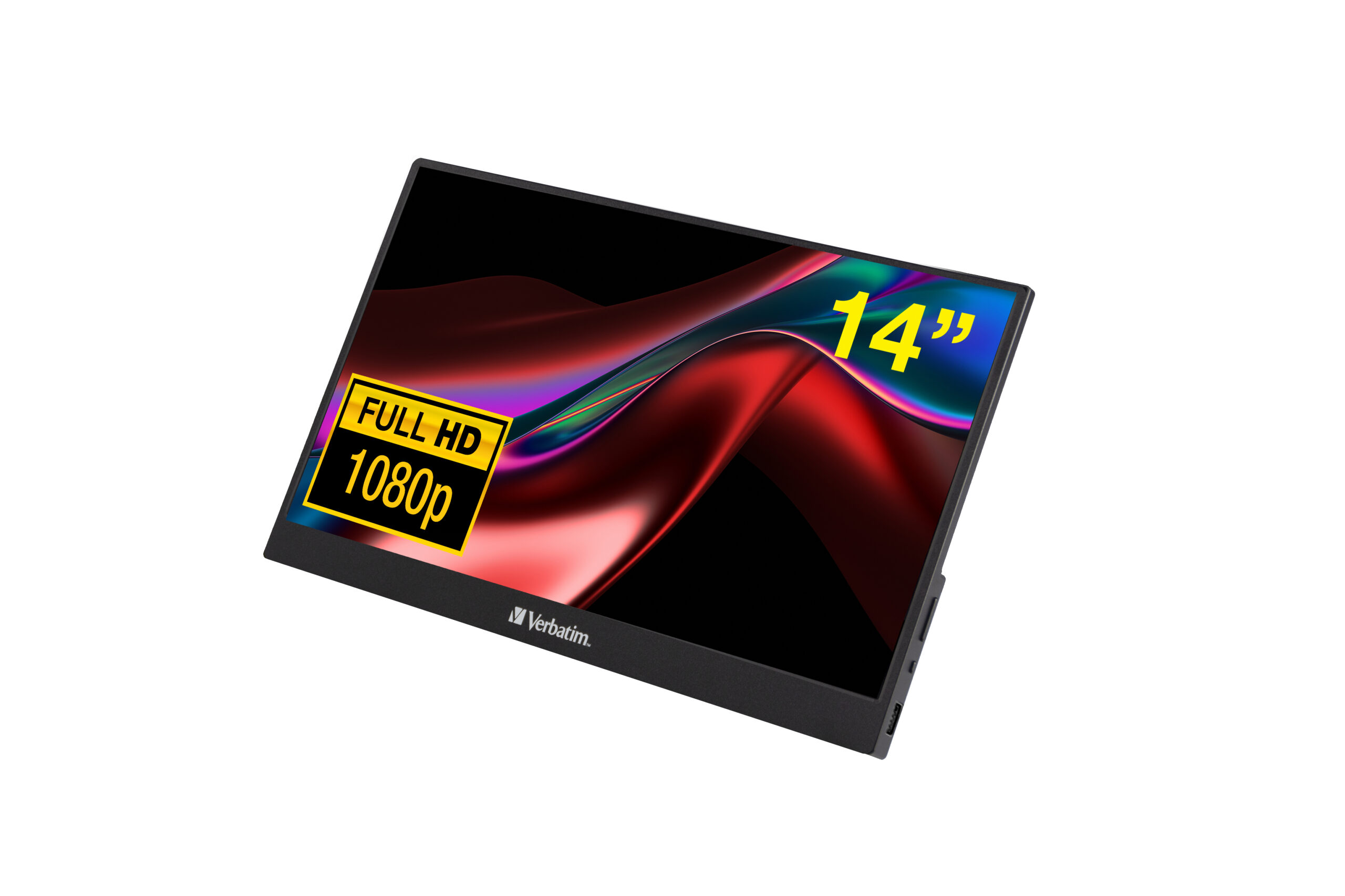 Verbatim PM-14 - LED-skærm - 14"" - bærbar - 1920 x 1080 Full HD (1080p) - IPS - 1000:1 - HDMI, 2xUSB-C - højtalere