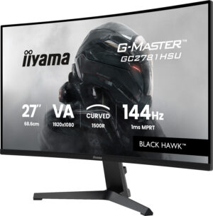 iiyama G-MASTER Black Hawk GC2781HSU-B1 - LED-skærm - gaming - kurvet - 27"" - 1920 x 1080 Full HD (1080p) @ 144 Hz - VA - 350 cd/m² - 4000:1 - 1 ms - HDMI, DisplayPort - højtalere - sort - Billede 4