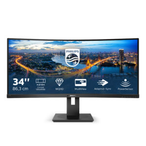 Philips 345B1C - LED-skærm - kurvet - 34"" - 3440 x 1440 WQHD @ 100 Hz - VA - 300 cd/m² - 3000:1 - 5 ms - 2xHDMI, DisplayPort - højtalere - sort struktur - Billede 2
