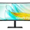 Samsung ViewFinity S6 S34C652UAU - S65UC Series - LED-skærm - kurvet - 34"" - 3440 x 1440 UWQHD @ 100 Hz - VA - 350 cd/m² - 3000:1 - HDR10 - 5 ms - HDMI, DisplayPort, USB-C - højtalere - sort