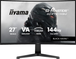iiyama G-MASTER Black Hawk GC2781HSU-B1 - LED-skærm - gaming - kurvet - 27"" - 1920 x 1080 Full HD (1080p) @ 144 Hz - VA - 350 cd/m² - 4000:1 - 1 ms - HDMI, DisplayPort - højtalere - sort