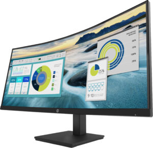 HP P34hc G4 - P-Series - LED-skærm - kurvet - 34"" - 3440 x 1440 WQHD @ 60 Hz - VA - 250 cd/m² - 3500:1 - 5 ms - HDMI, DisplayPort, USB-C - højtalere - sort - Billede 3
