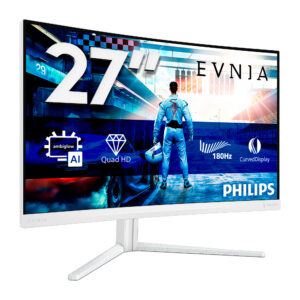 Philips Evnia 5000 27M2C5501 - LED-skærm - gaming - kurvet - 27"" - 2560 x 1440 QHD @ 180 Hz - Fast VA - 5000:1 - HDR10 - 0.5 ms - 2xHDMI, DisplayPort - hvid - Billede 2